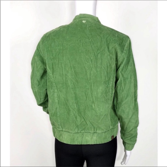 4 Funky Flavours Green 100% Cotton Corduroy ZIP Up Jacket with Side Pockets SzS - Picture 5 of 16